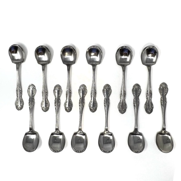 Vintage CAPCO Stainless Steel Set of 12 Dessert Spoons made in Japan CAPCO Vtg - Picture 2 of 7